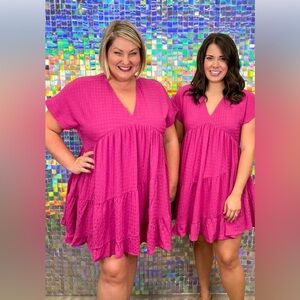 Anthropologie Maeve plus size 2X whimsical magenta dress with pockets